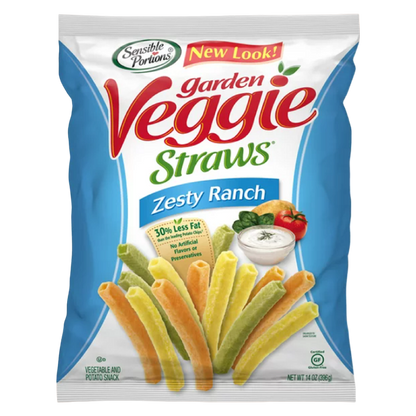 Sensible Portions Garden Veggie Straws Zesty Ranch Potato and Vegetable Snack 4.25oz