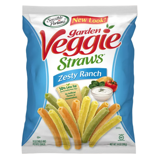 Sensible Portions Garden Veggie Straws Zesty Ranch Potato and Vegetable Snack 4.25oz