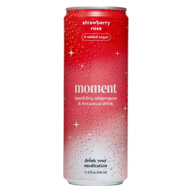 Moment Strawberry Rose Botanical Soda 11.5oz Can