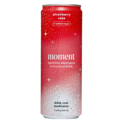 Moment Strawberry Rose Botanical Soda 11.5oz Can