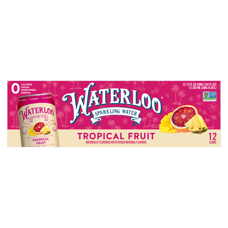 Waterloo Tropical Fruit Sparkling Water 12pk 12oz Can