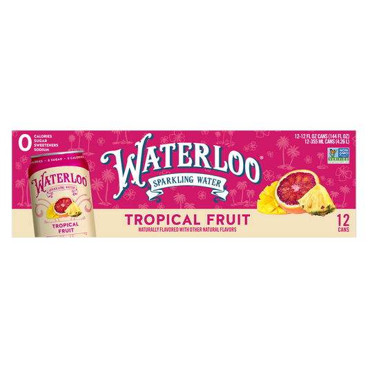 Waterloo Tropical Fruit Sparkling Water 12pk 12oz Can