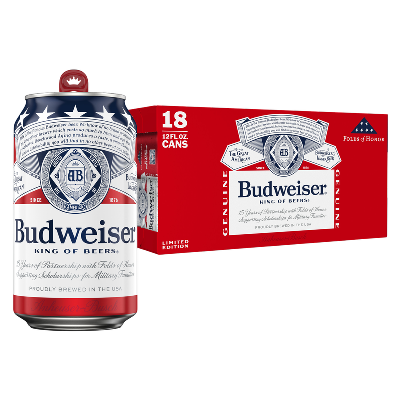 Budweiser 18pk 12oz Can 5.0% ABV