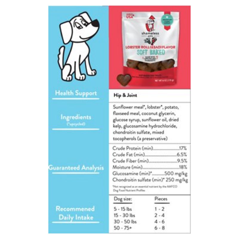 Shameless Pets Lobster Rollover Dog Treats 6oz