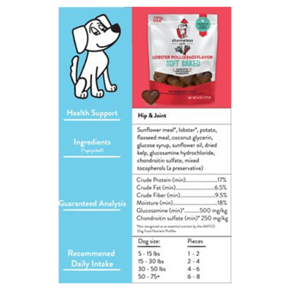 Shameless Pets Lobster Rollover Dog Treats 6oz