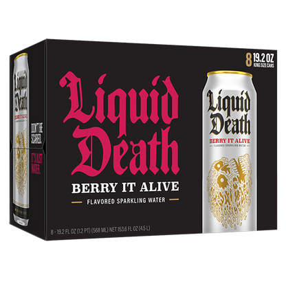 Liquid Death Berry It Alive Sparkling Water 8pk 19.2oz King Size Cans
