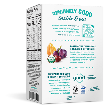 GoodPop Orange Cherry Grape Junior Pops 6 ct