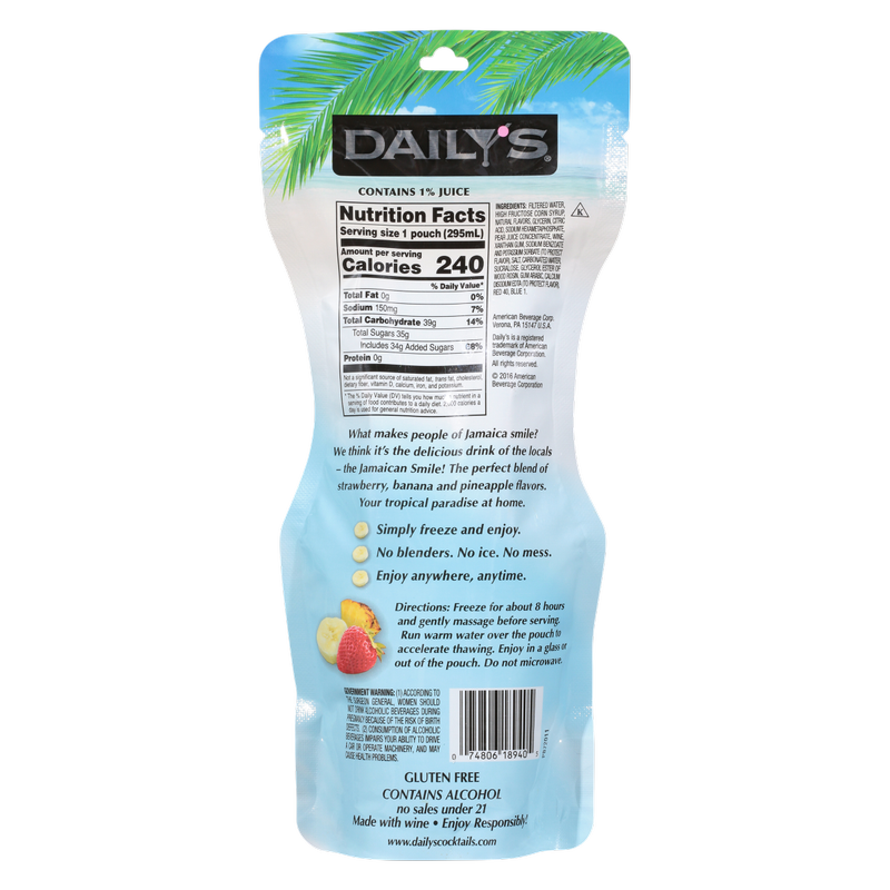 Dailys Jamaican Smile Rtd 10oz Pouch