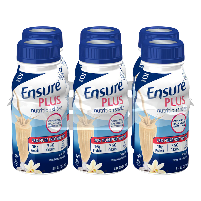 Ensure Plus Nutrition Shake Vanilla Ready-to-Drink 6-8 fl oz Bottles