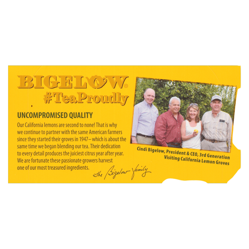 Bigelow Tea Lemon Ginger Plus Probiotic Caffeine Free Herbal Tea Bags 18ct Box