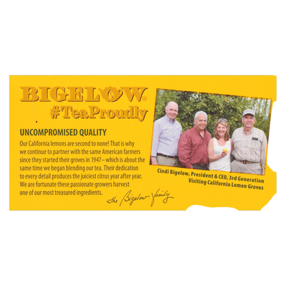 Bigelow Tea Lemon Ginger Plus Probiotic Caffeine Free Herbal Tea Bags 18ct Box