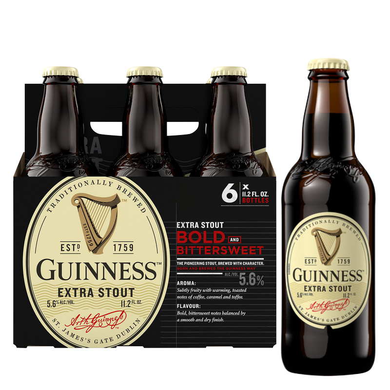 Guinness Extra Stout 6pk 11.2oz Btl 5.6% ABV