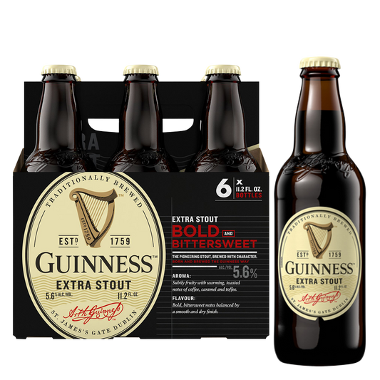 Guinness Extra Stout 6pk 11.2oz Btl 5.6% ABV