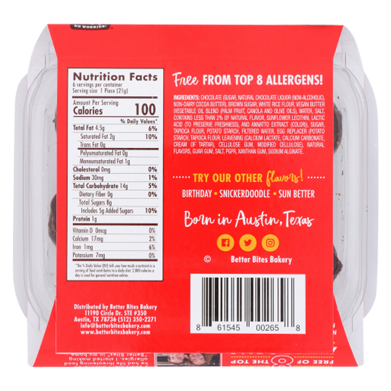 Better Bites Gluten Free Vegan Chocolate Chip DŌ Bites - 6ct