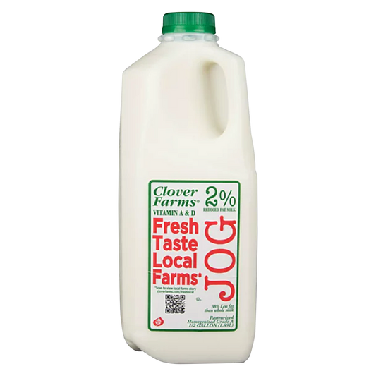 Clover Farms 2% Reduced Fat Milk - 1/2 Gallon