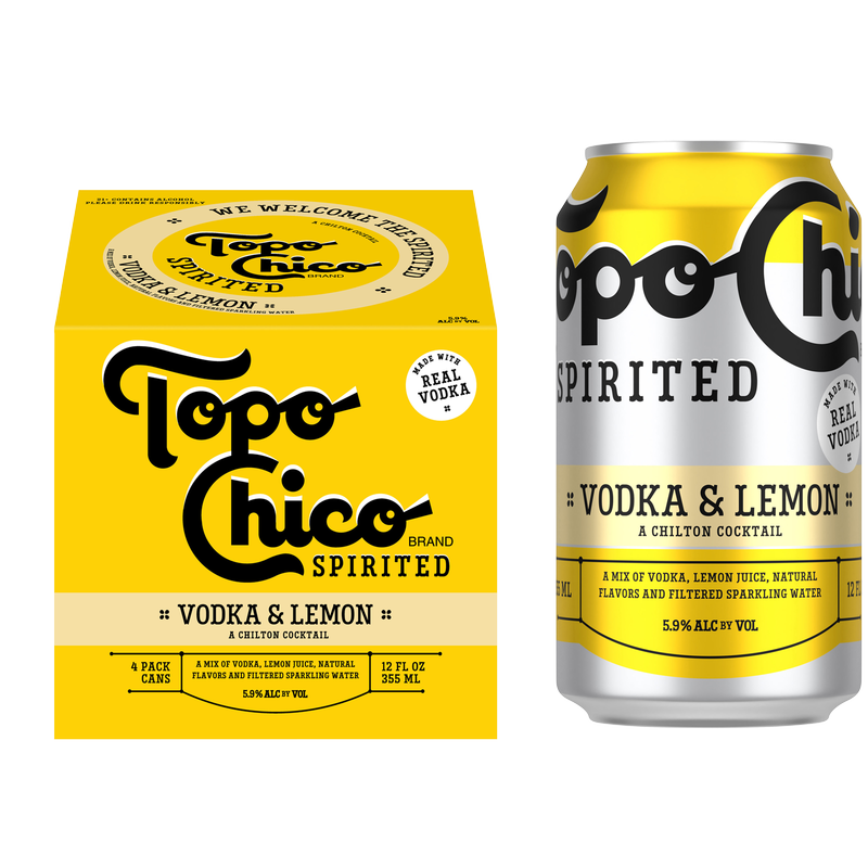 Topo Chico Spirited Vodka & Lemon 4pk 12oz cans 5.9% ABV