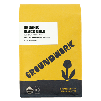 Groundwork Organic Black Gold Whole Bean Coffee 12oz Bag