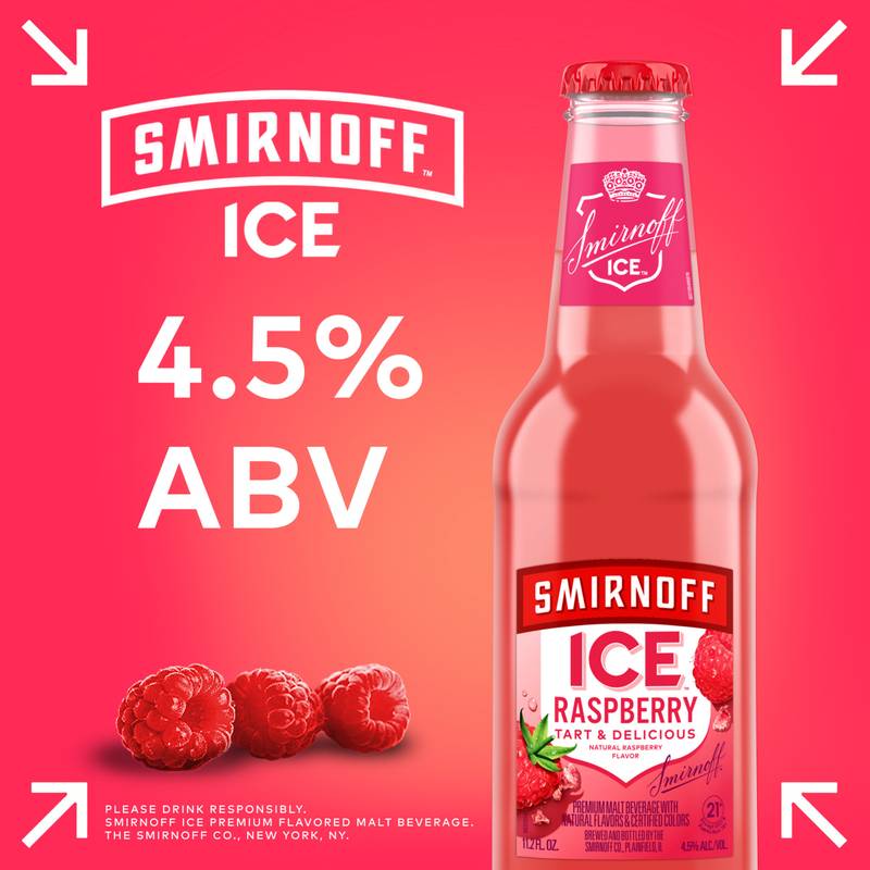 Smirnoff Ice Raspberry 6pk 11.2oz Btl 4.5% ABV