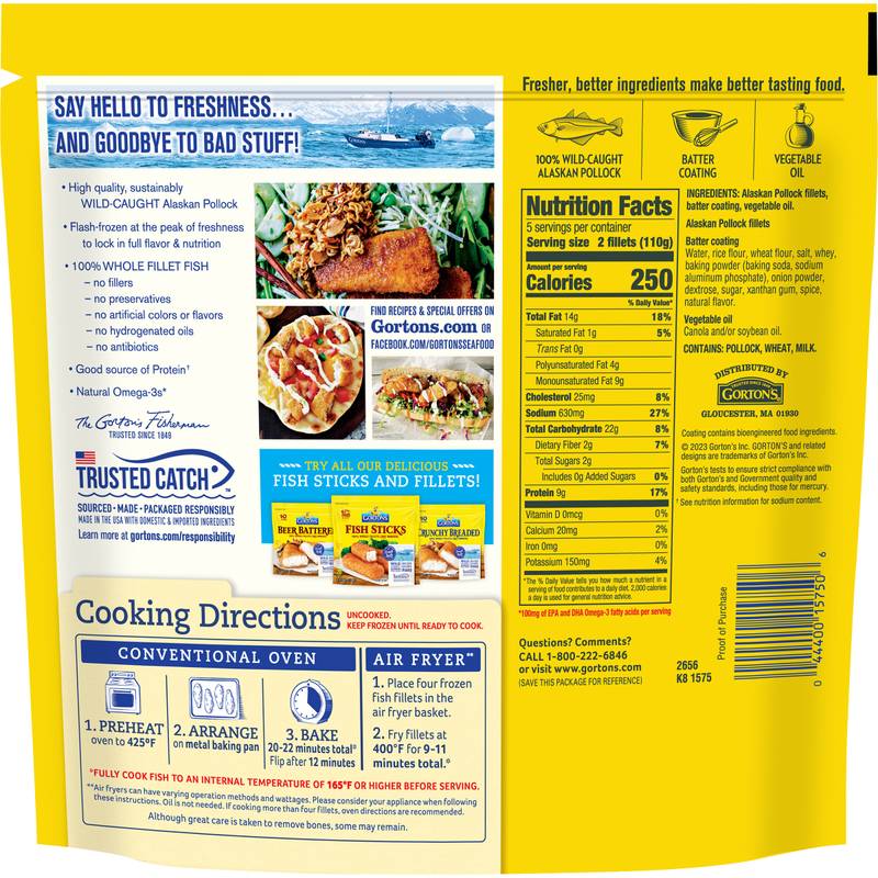 Gorton's Crispy Battered Frozen Fish Fillets - 19oz
