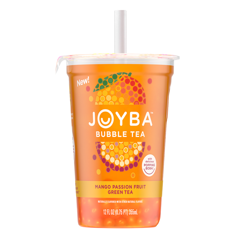 Joyba Mango Passion Fruit Green Tea Bubble Tea 12oz Btl