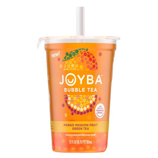 Joyba Mango Passion Fruit Green Tea Bubble Tea 12oz Btl