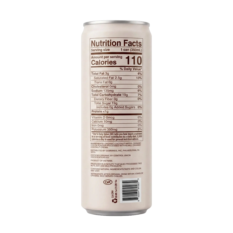 Good Nut Premium Organic Chocolate Coconut Water 11.8oz Can 6pk
