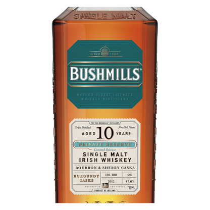 Bushmills Private Reserve Limited Release 10 Year Old: Burgundy Casks Irish Whiskey 750ml (94 Proof)