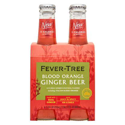 Fever-Tree Blood Orange Ginger Beer 4pk 200ml Glass Bottle