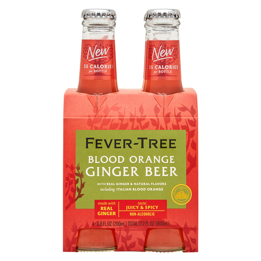 Fever-Tree Blood Orange Ginger Beer 4pk 200ml Glass Bottle
