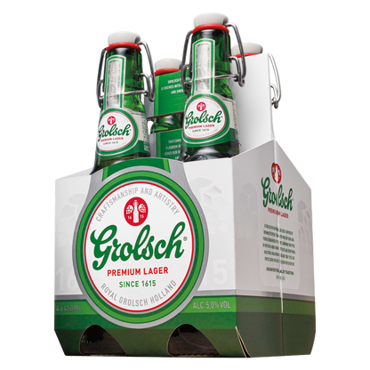 Grolsch Premium Lager 4pk 16oz Btl 5% ABV