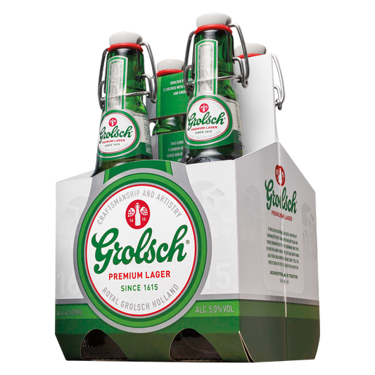 Grolsch Premium Lager 4pk 16oz Btl 5% ABV
