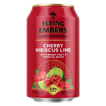 Flying Embers Cherry Hibiscus Lime Hard Kombucha 6pk 12oz 7.2% ABV