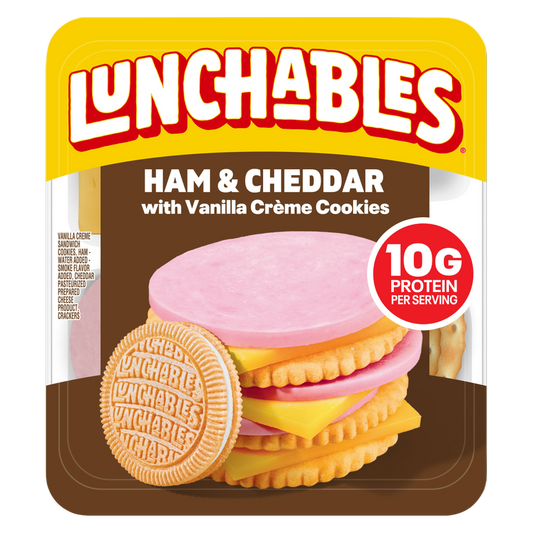 Lunchables Ham & Cheddar Cheese Cracker Stackers Vanilla Creme Cookies - 3.5oz