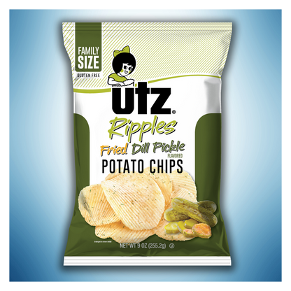 Utz Potato Chips Ripples Fried Dill Pickle 9oz