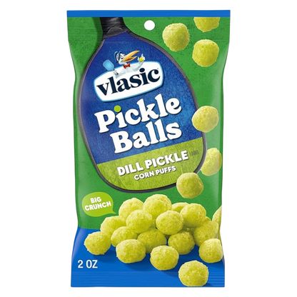 Vlasic Pickle Balls, Dill Pickle Flavored Corn Puffs, 2 oz