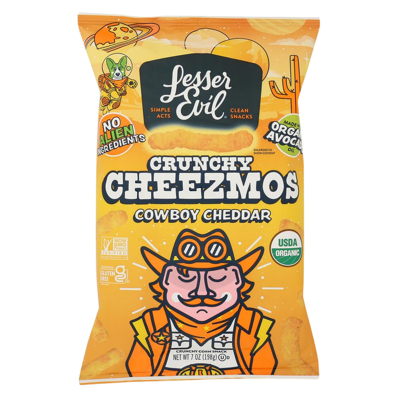 LesserEvil Crunch Cheezmos Cowboy Cheddar, 7oz