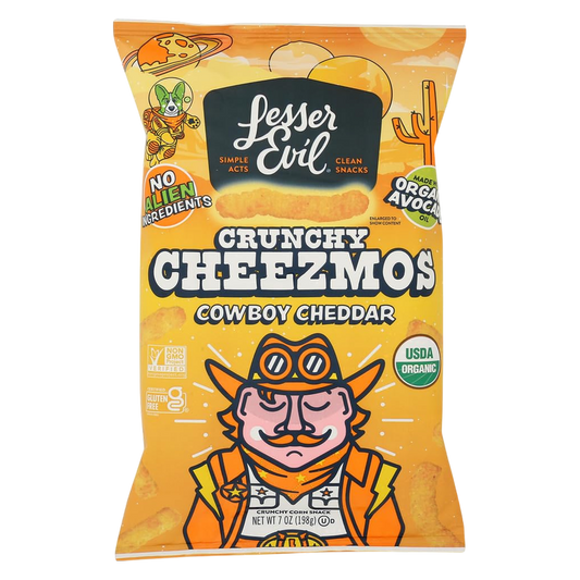 LesserEvil Crunch Cheezmos Cowboy Cheddar, 7oz