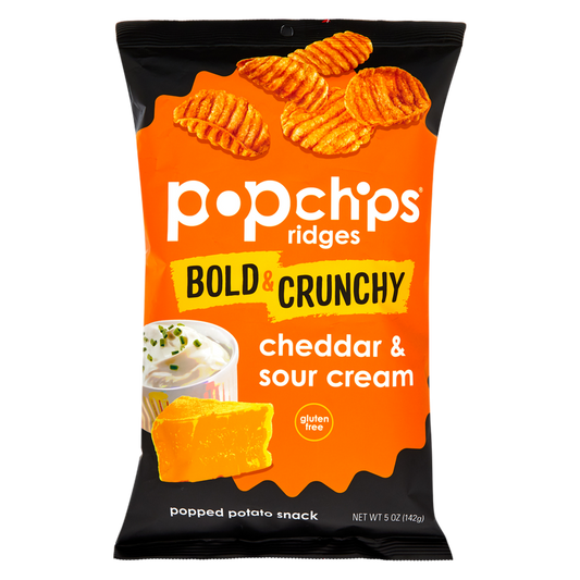 Popchips Ridges Cheddar & Sour Cream Potato Chips 5oz