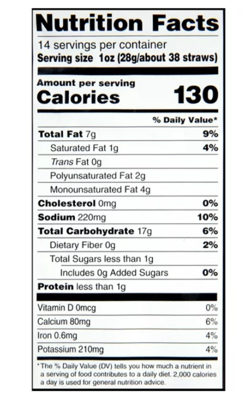 Sensible Portions Garden Veggie Straws Sea Salt Potato and Vegetable Snack 5oz