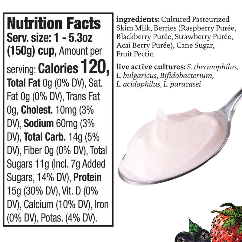 Siggi’s Mixed Berries & Acai Icelandic Skyr Nonfat Yogurt - 5.3oz