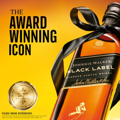 Johnnie Walker Black Label Scotch Gift Set 750ml (80 Proof)