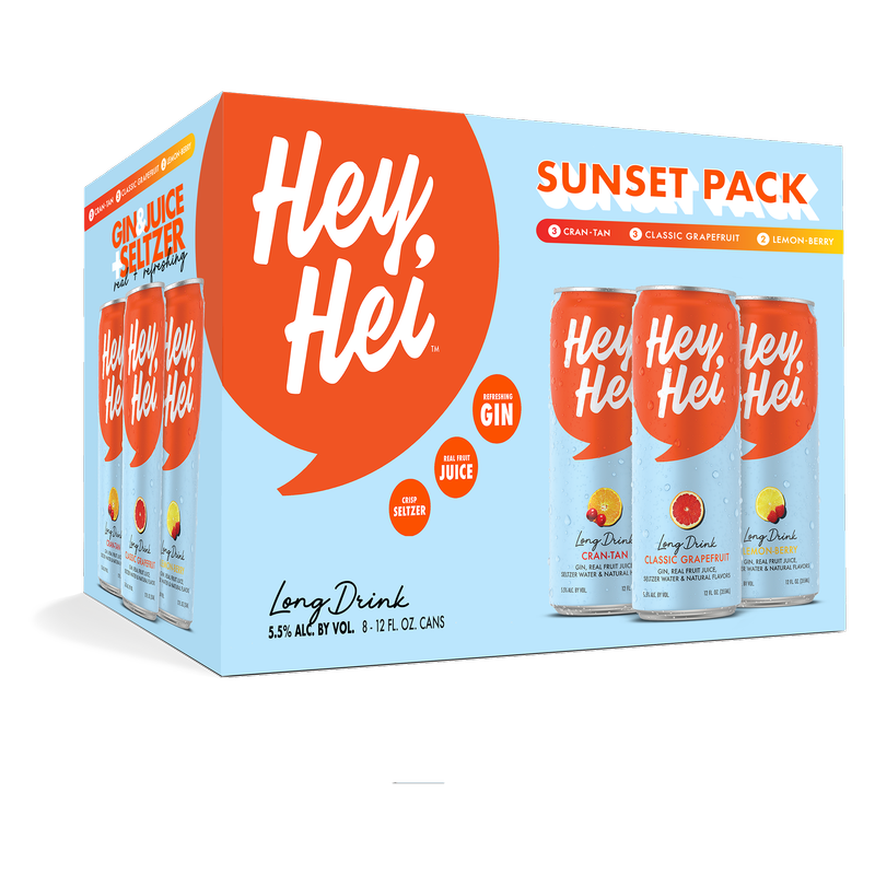 Hey, Hei Seltzer Sunset Variety 8pk 12oz Can 5.5% ABV