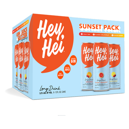 Hey, Hei Seltzer Sunset Variety 8pk 12oz Can 5.5% ABV