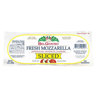 Belgioioso Fresh Sliced Mozzarella Cheese - 8oz