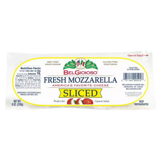 Belgioioso Fresh Sliced Mozzarella Cheese - 8oz