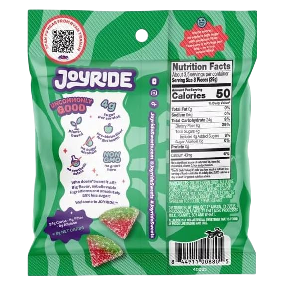 JOYRIDE Sour Watermelon Wedges, 3.5oz