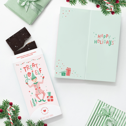 Sweeter Cards 'Treat Yo Elf' Sea Salt Caramel Dark Chocolate Holiday Card 3.5oz