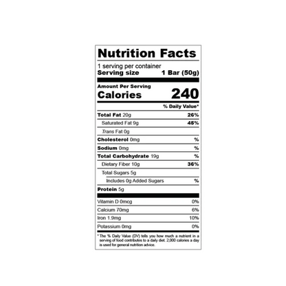 The Concious Bar Date Sweetened Dark Chocolate - Creamy Tahini, 1.8 oz