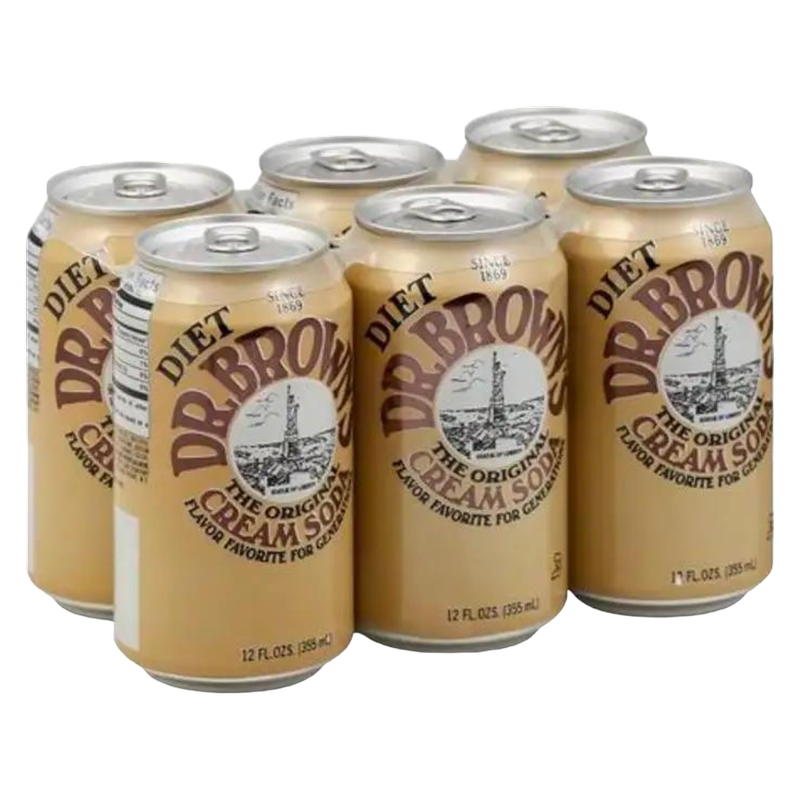 Dr. Brown's Diet Cream Soda. 6pk 12oz Can