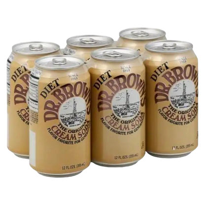 Dr. Brown's Diet Cream Soda. 6pk 12oz Can